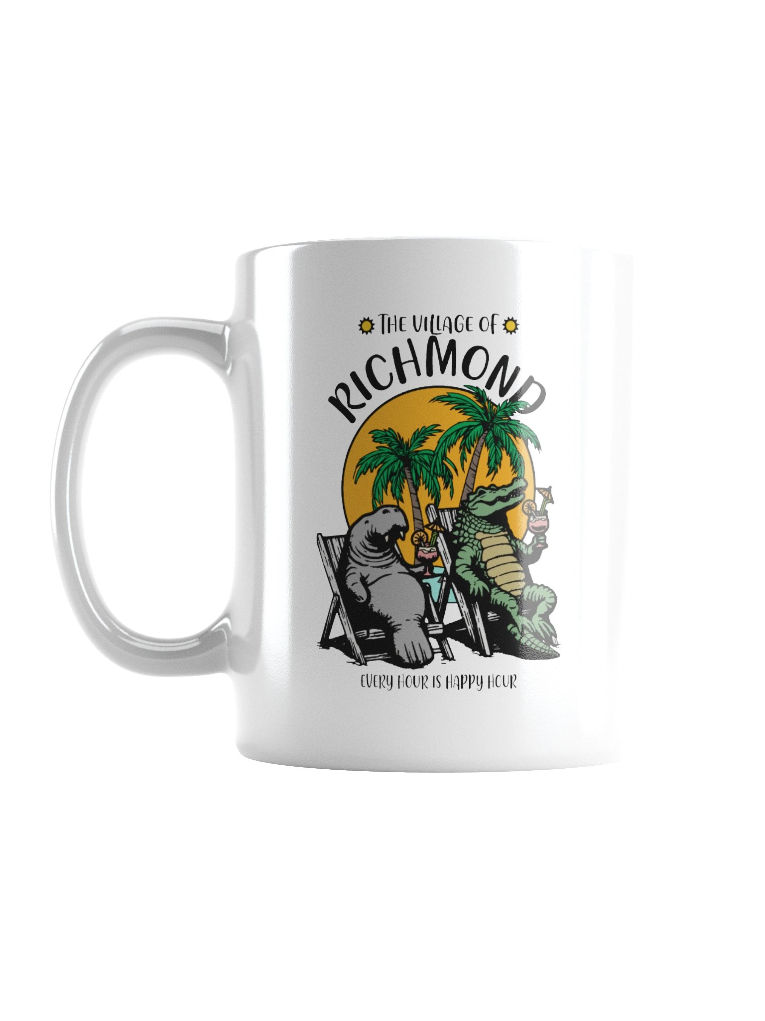The Village of Richmond TV Florida USA Fun Manatee Alligator Design Coffee Mug product image (3)