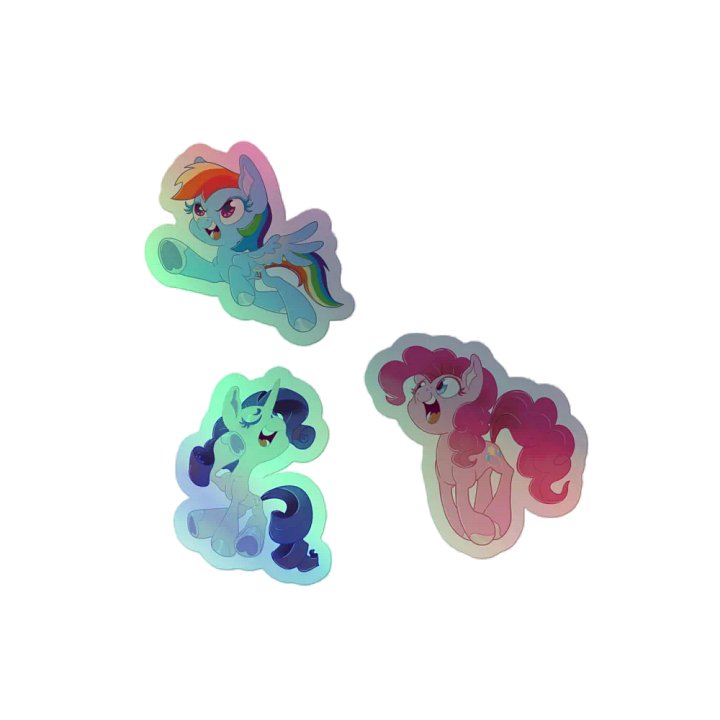PIknie, Rainbow, Rarity holographic stickers product image (2)