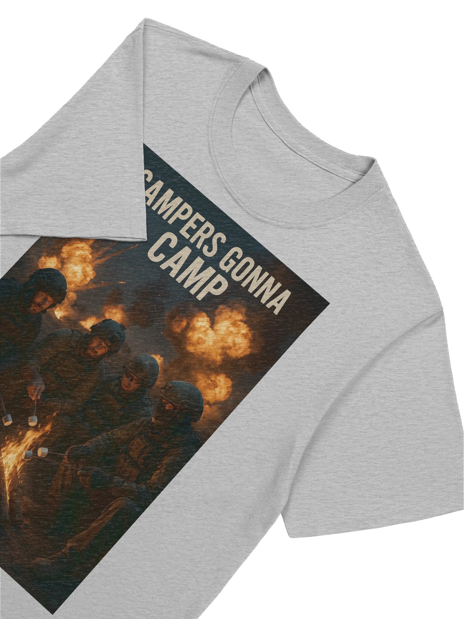 Campers Gonna Camp – Realistic COD Operator Camping T-Shirt | Funny Gamer Military Campfire Tee product image (7)
