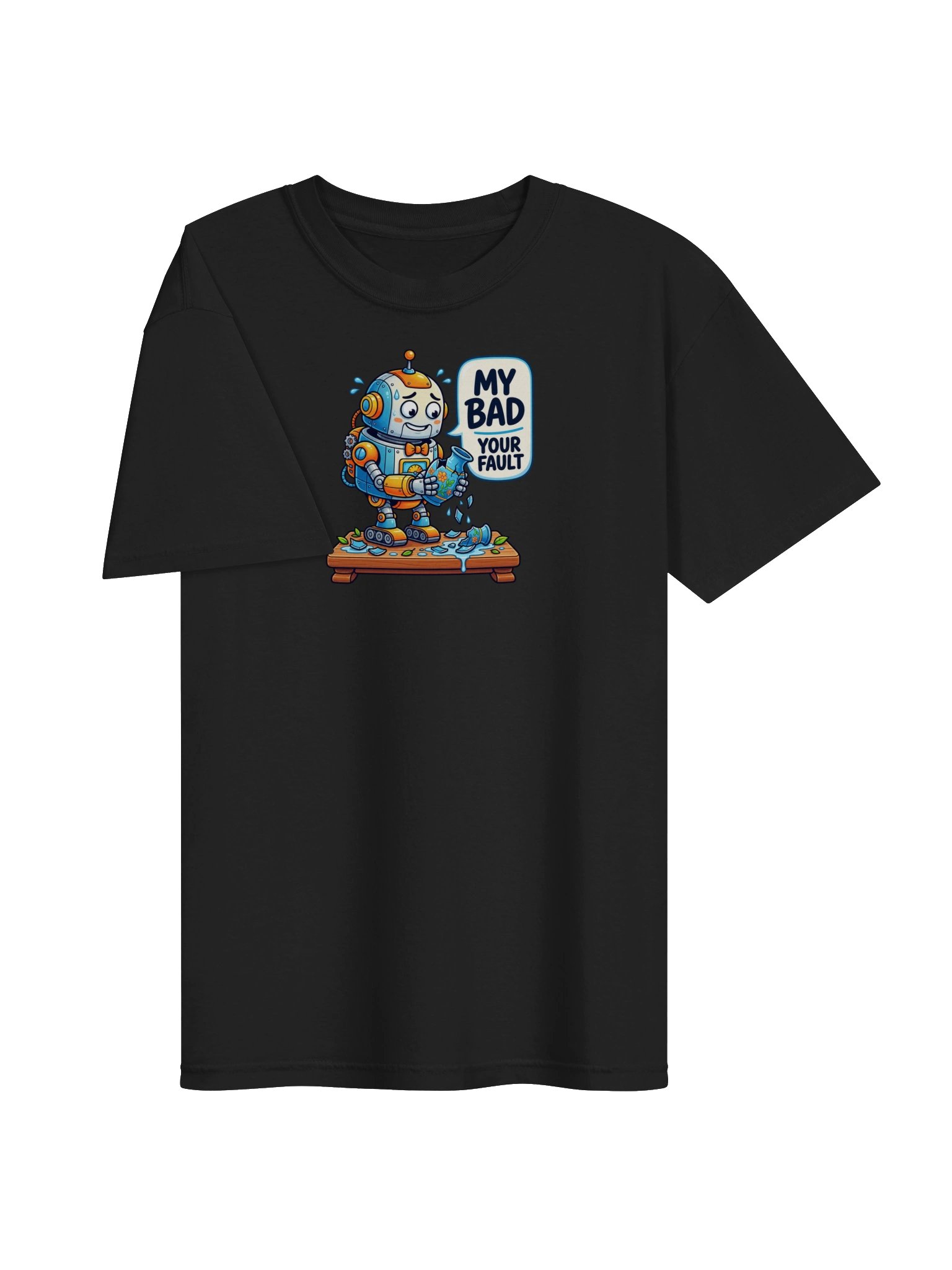 My Bad Your Fault Robot Graphic T-Shirt product image (3)