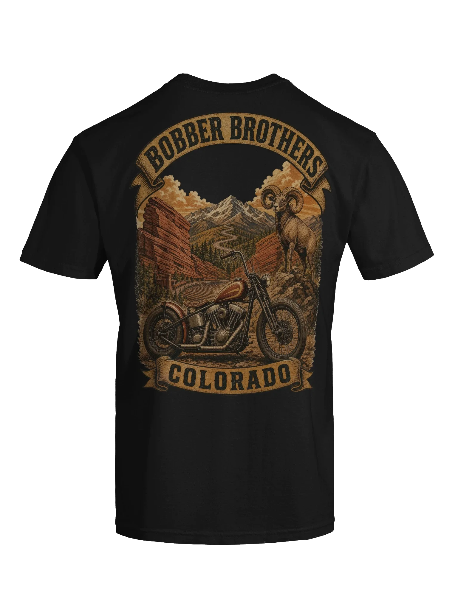 Colorado motorcycle t-shirt design by Bobber Brothers