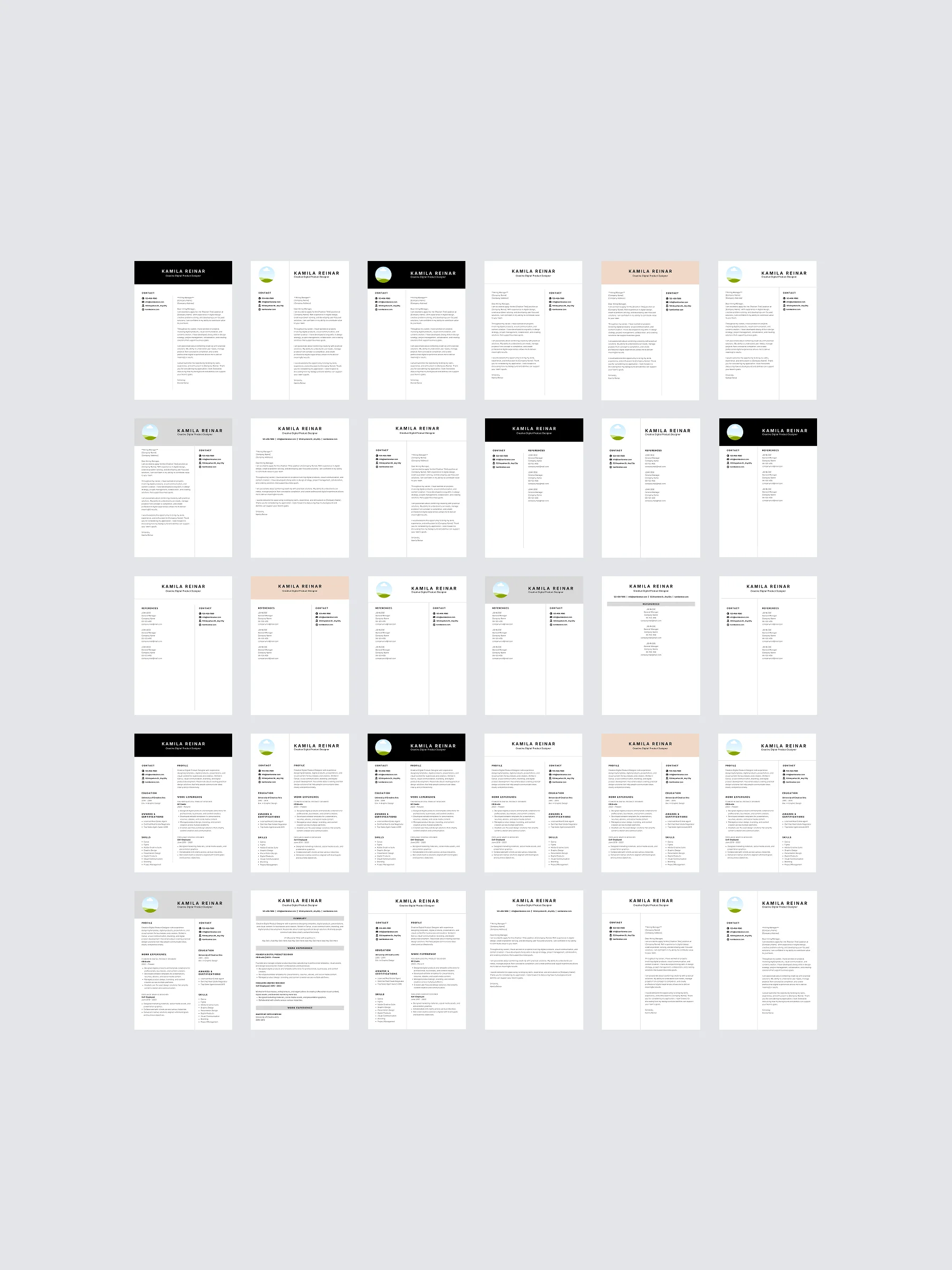 ATS Resume Templates Bundle | 27+ Professional Resumes, CV, Cover Letters & References product image (2)