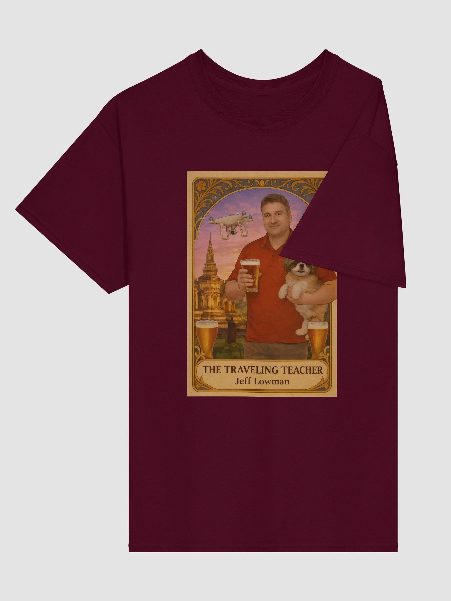 Tarot Card Shirt- The Traveling Teacher Jeff Lowman - Lunch Therapy on the back - Unisex Ultra Cotton Tee product image (23)