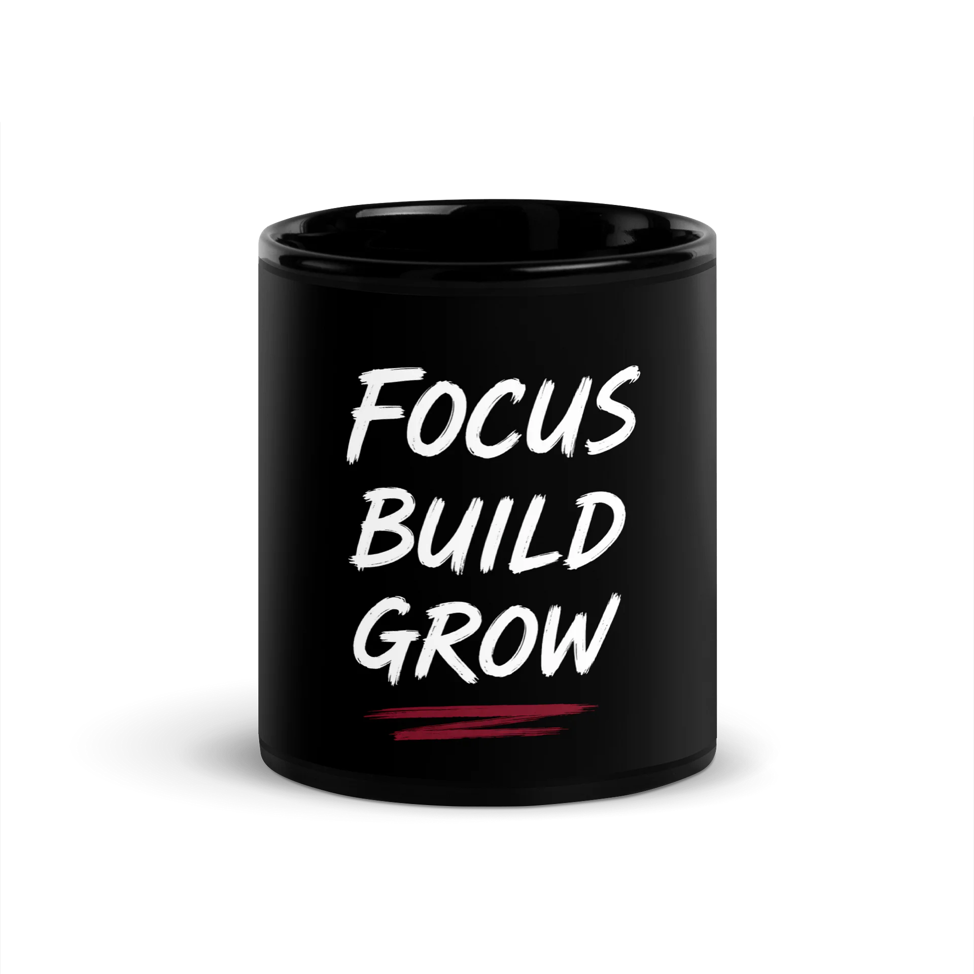 Focus Build Grow Black Glossy Mug product image (4)