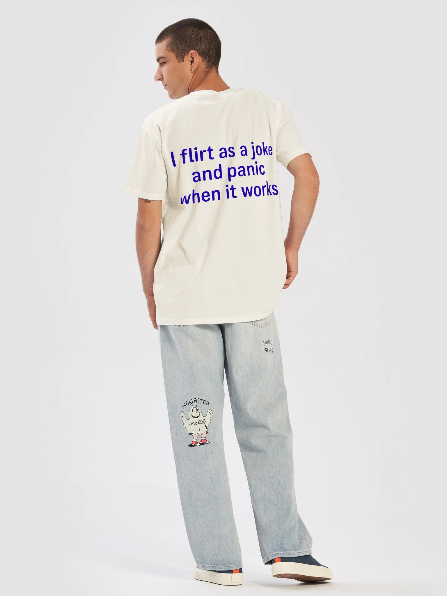 I Flirt As A Joke And Panic When It Works - Funny Graphic Tee / Sarcastic Meme Shirt product image (17)