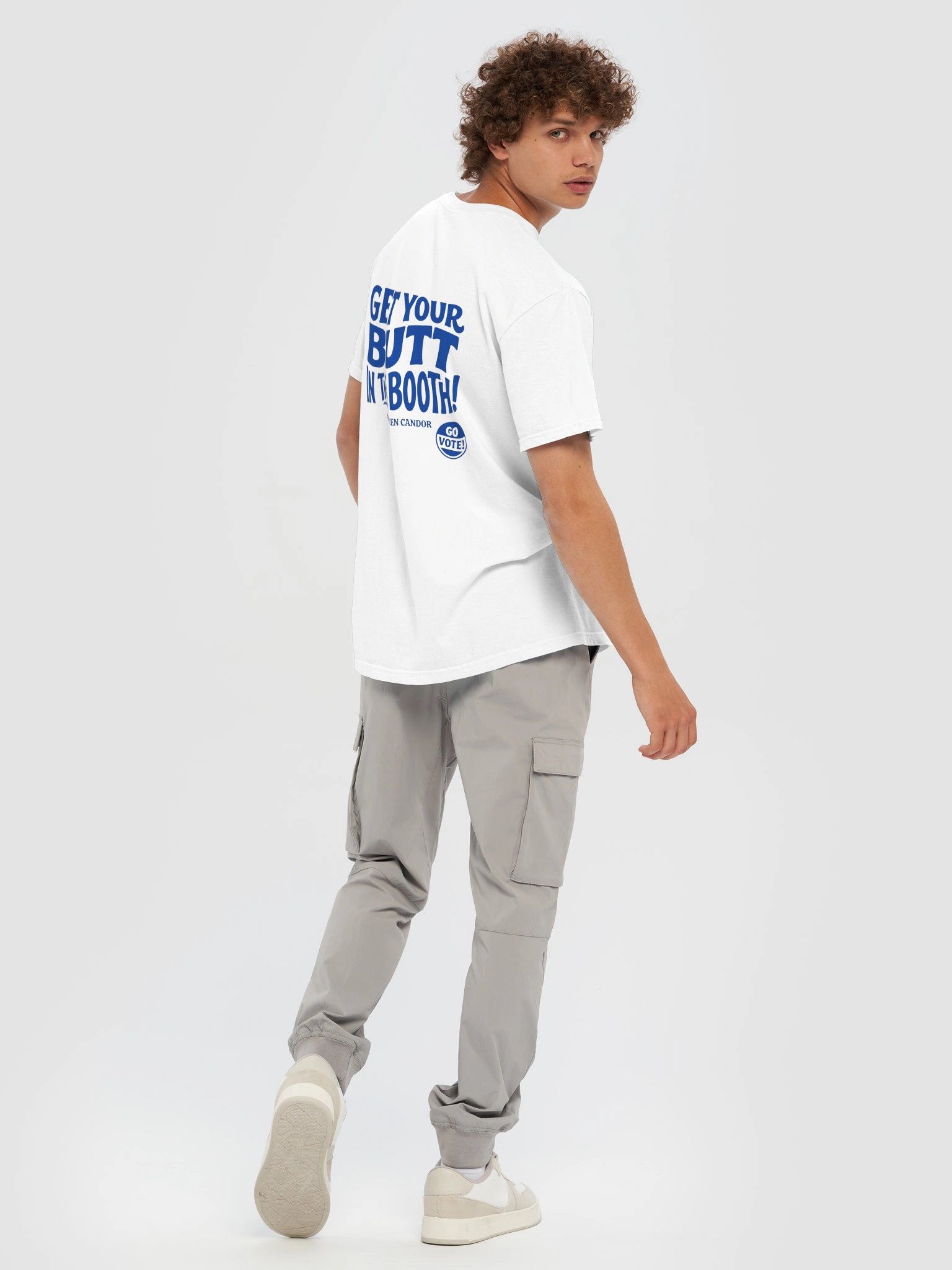 Brazen Candor – Get Your Butt in the Booth! T-Shirt - White - Vote Blue product image (8)