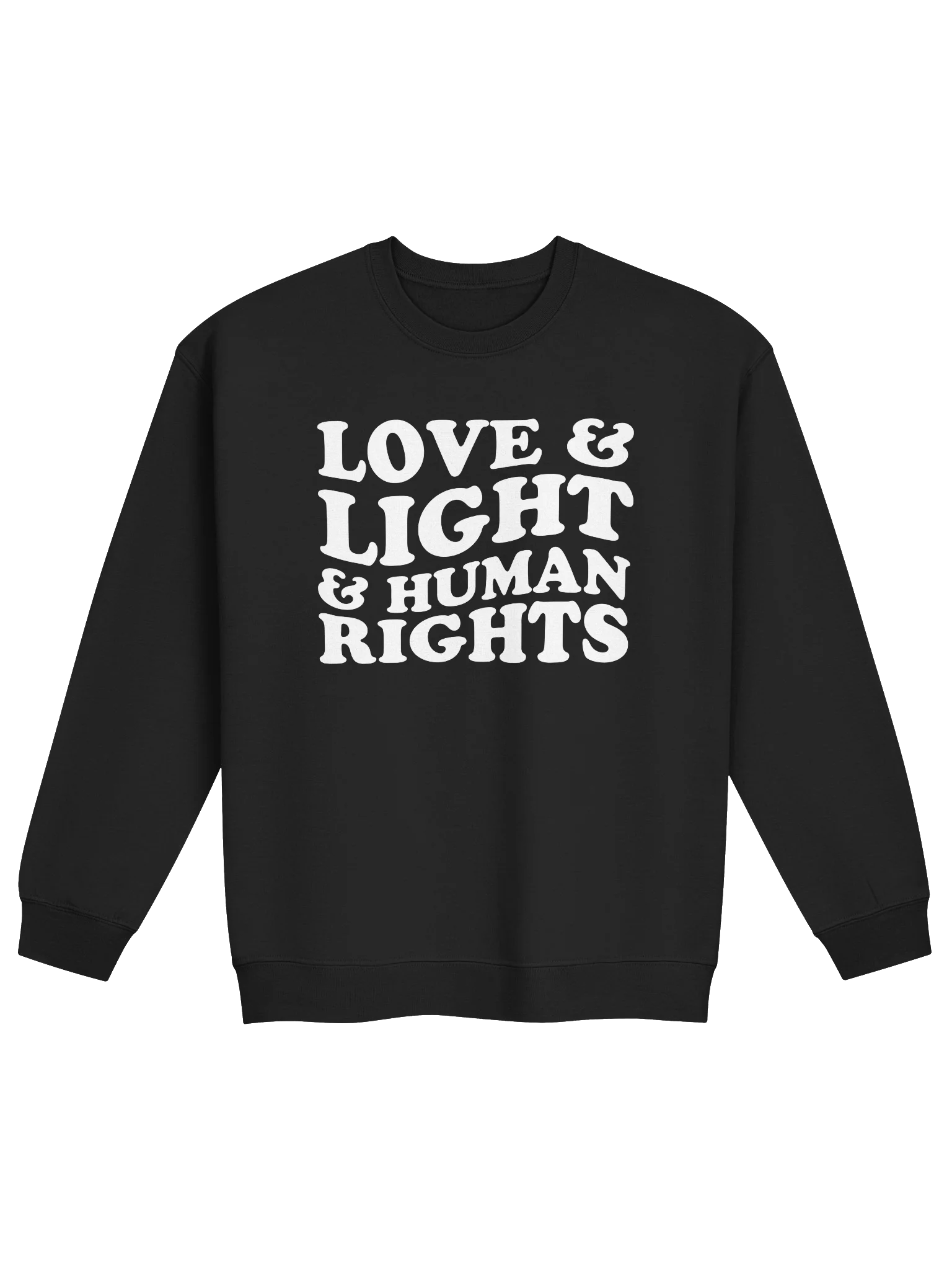 Love, Light & Human Rights Crew Sweatshirt (White) product image (5)