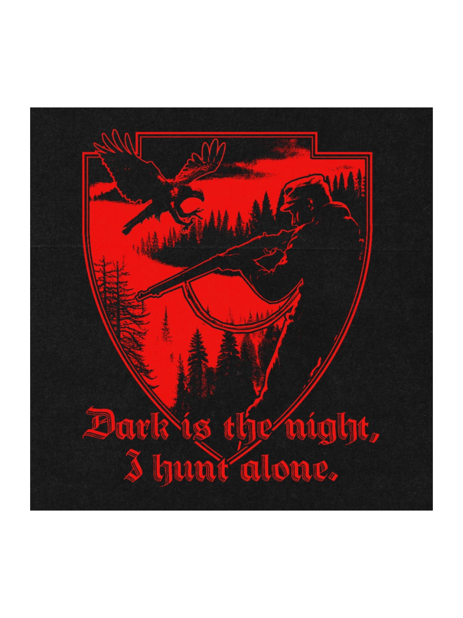"I HUNT ALONE" STICKER RED product image (1)
