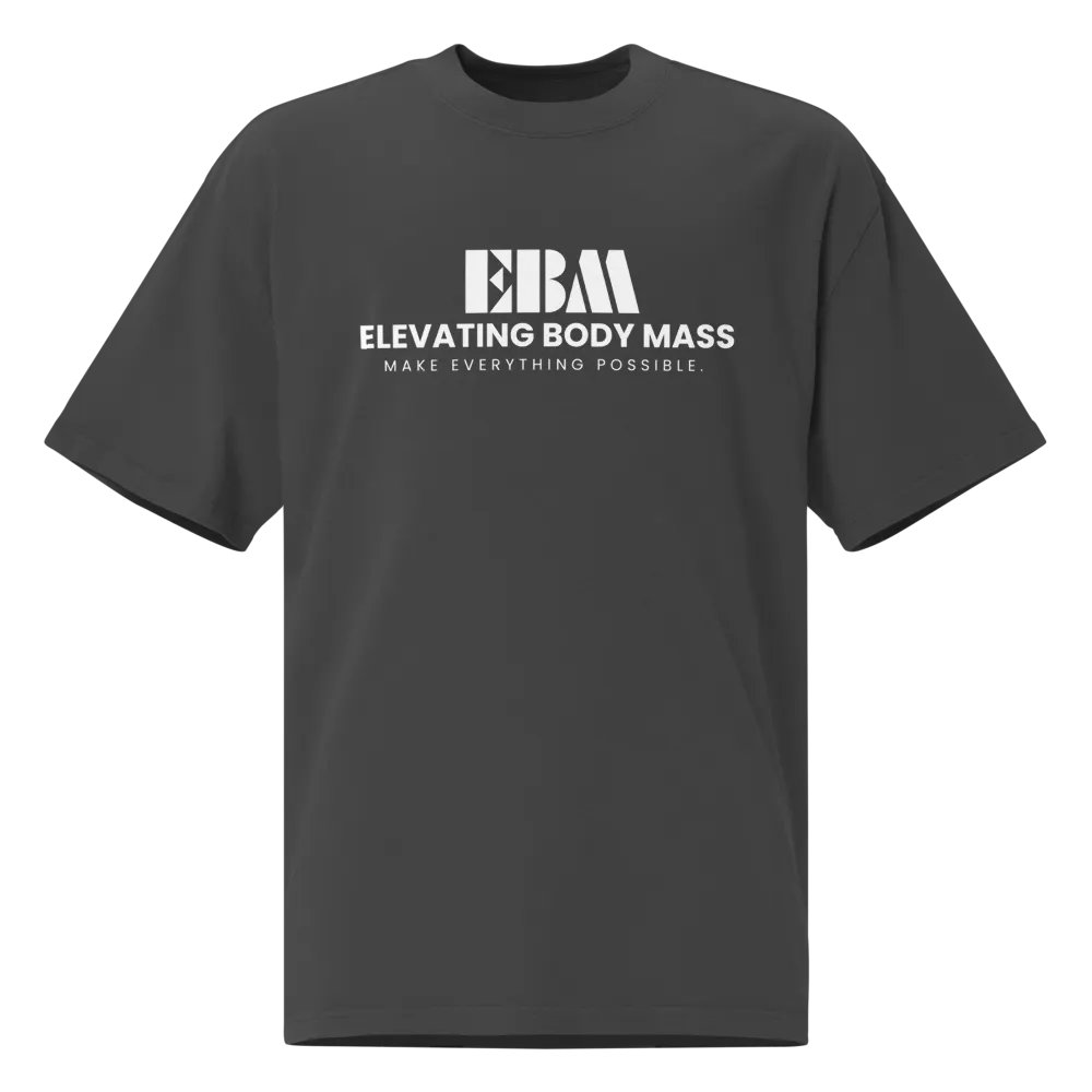 EBM Oversized Faded T-Shirt (White Logo) product image (1)