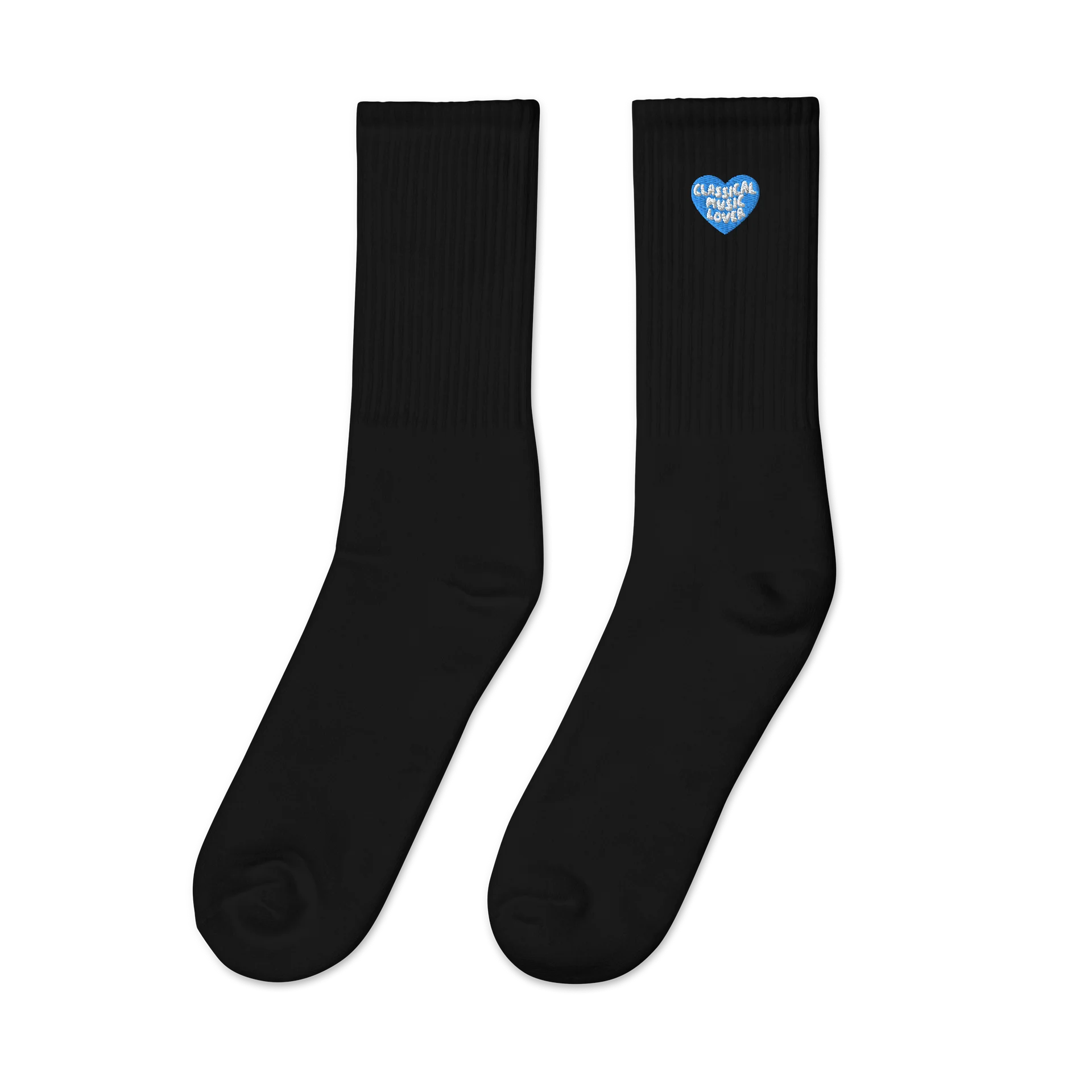 Embroidered Heart Socks – Blue product image (2)