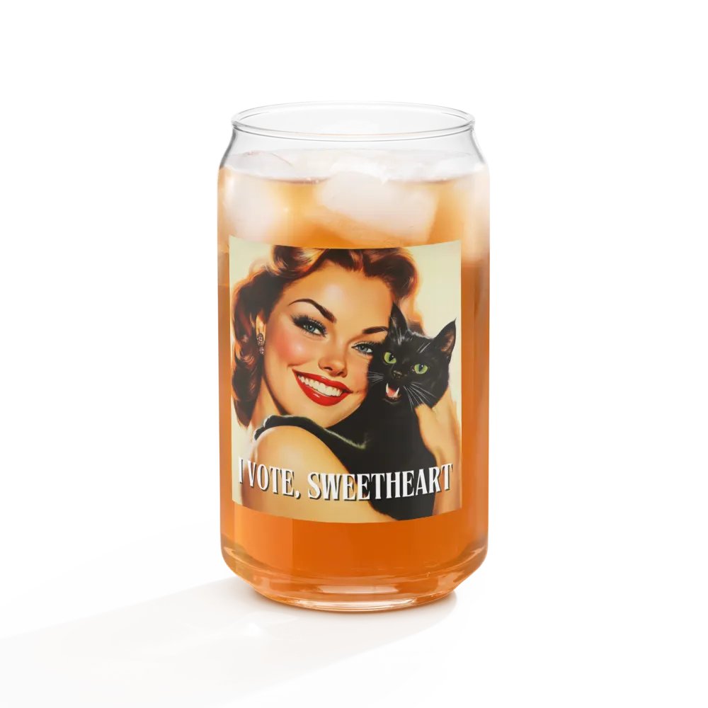 I Vote Sweetheart Can-Shaped Glass product image (5)