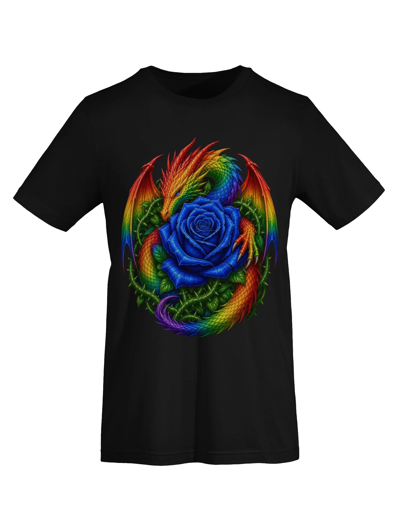 Rainbow Dragon Blue Rose Tee product image (50)