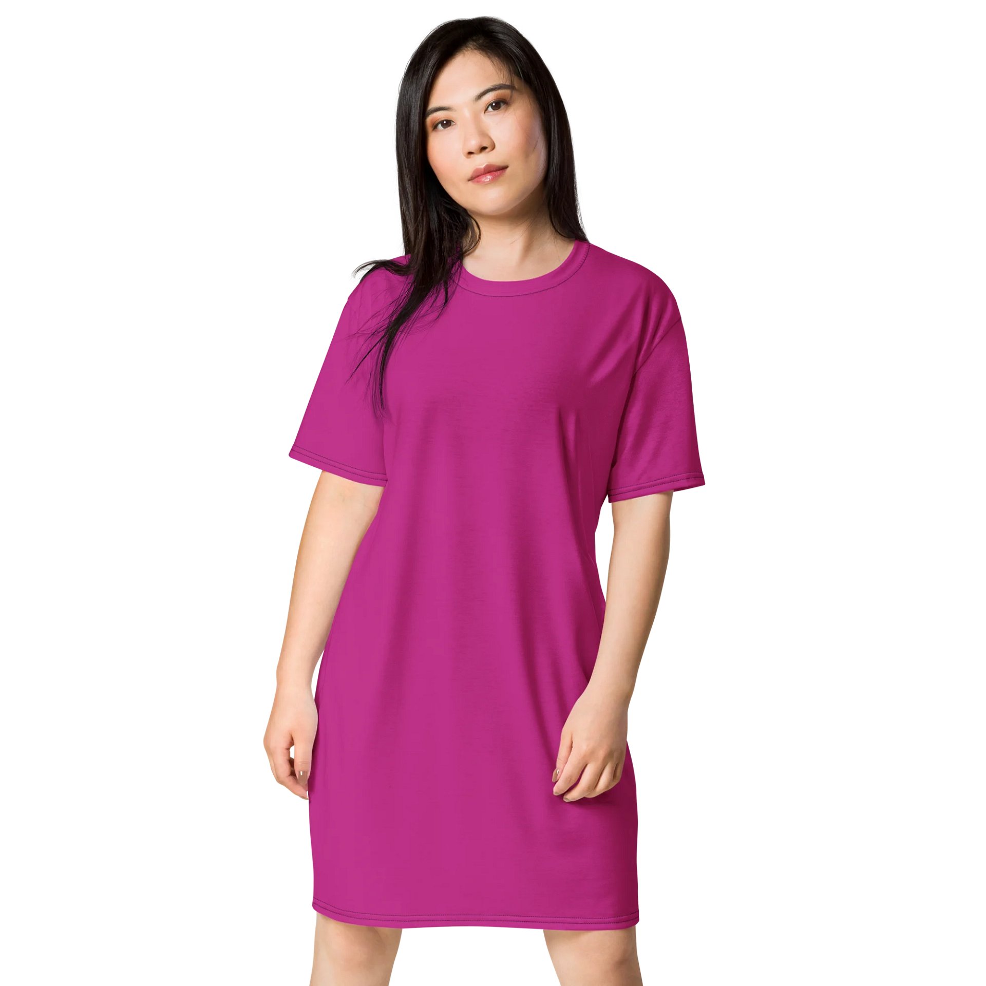 Oversized T-Shirt Dress - Bold Medium Red Violet, Sizes 2XS-6XL product image (1)