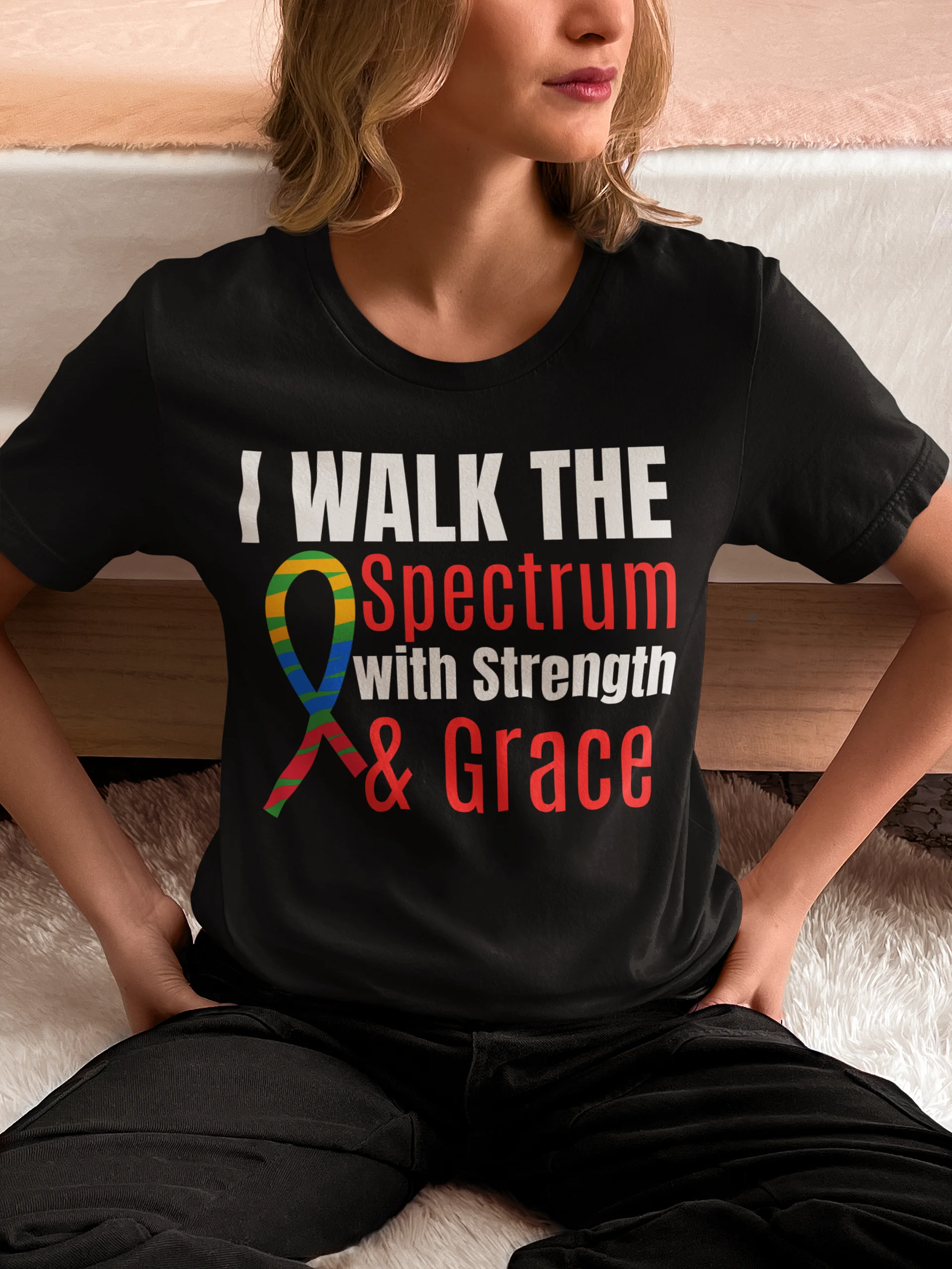 I Walk the Spectrum with Strength & Grace Bella Canvas T-shirt product image (7)