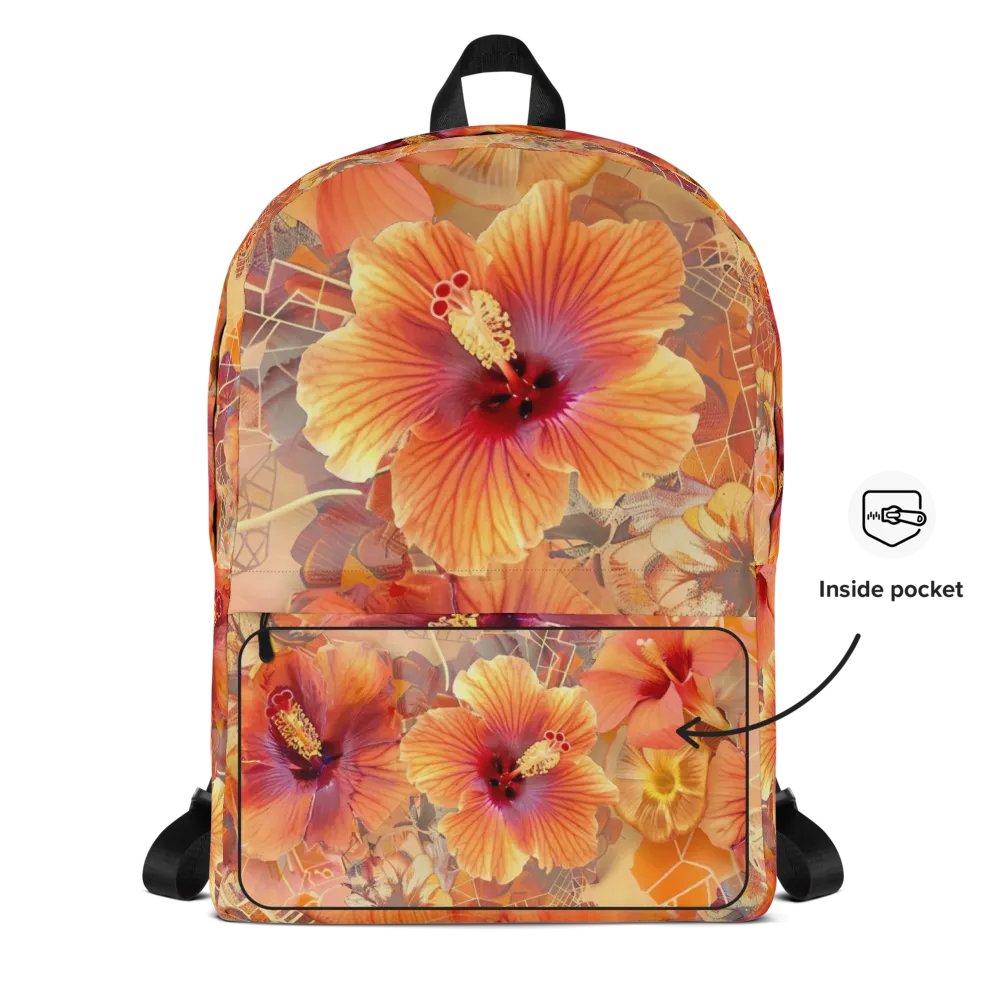 Golden Hibiscus Dreams All-Over Print Backpack product image (10)