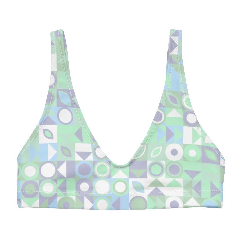 Colorful Vector Patterns Design Padded Bikini Top - v15 product image (6)