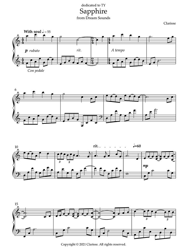 Sapphire - Sheet Music product image (1)