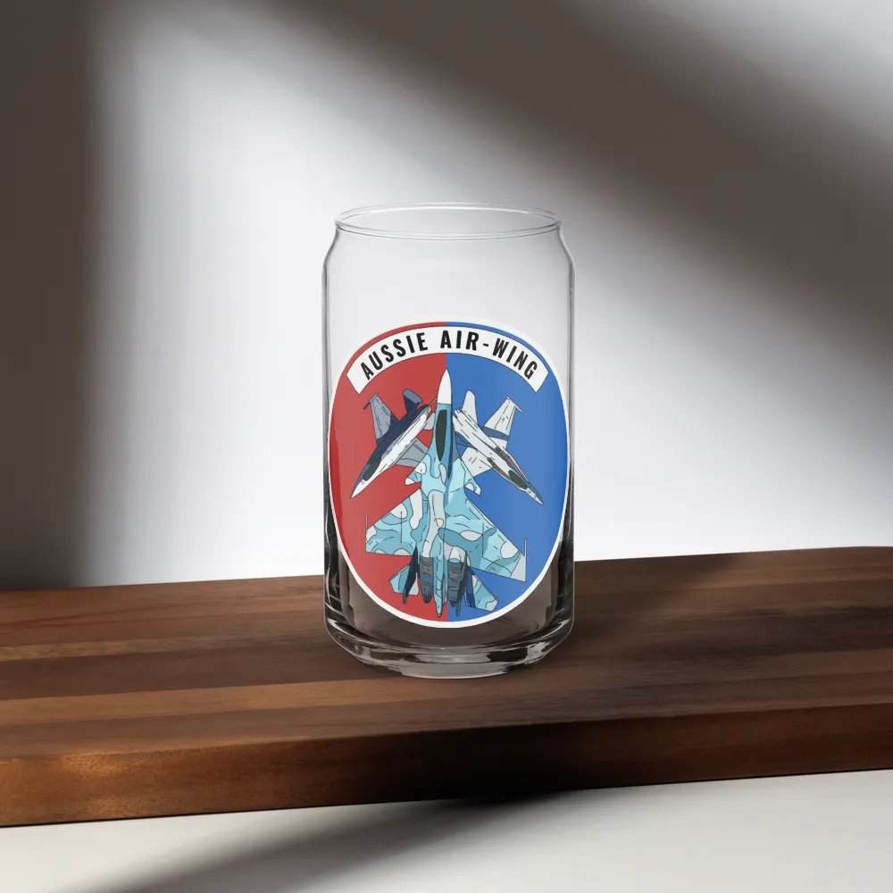 Aussie Air-Wing Wide logo Can-Shaped Glass product image (5)