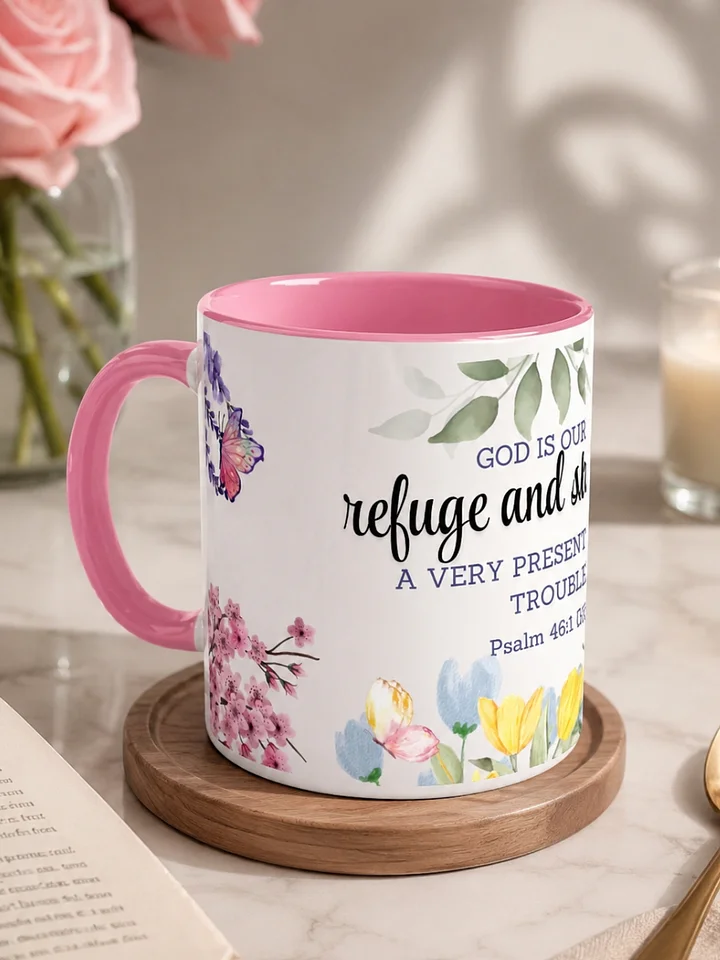 Refuge & Strength Floral Mug-Pink product image (1)