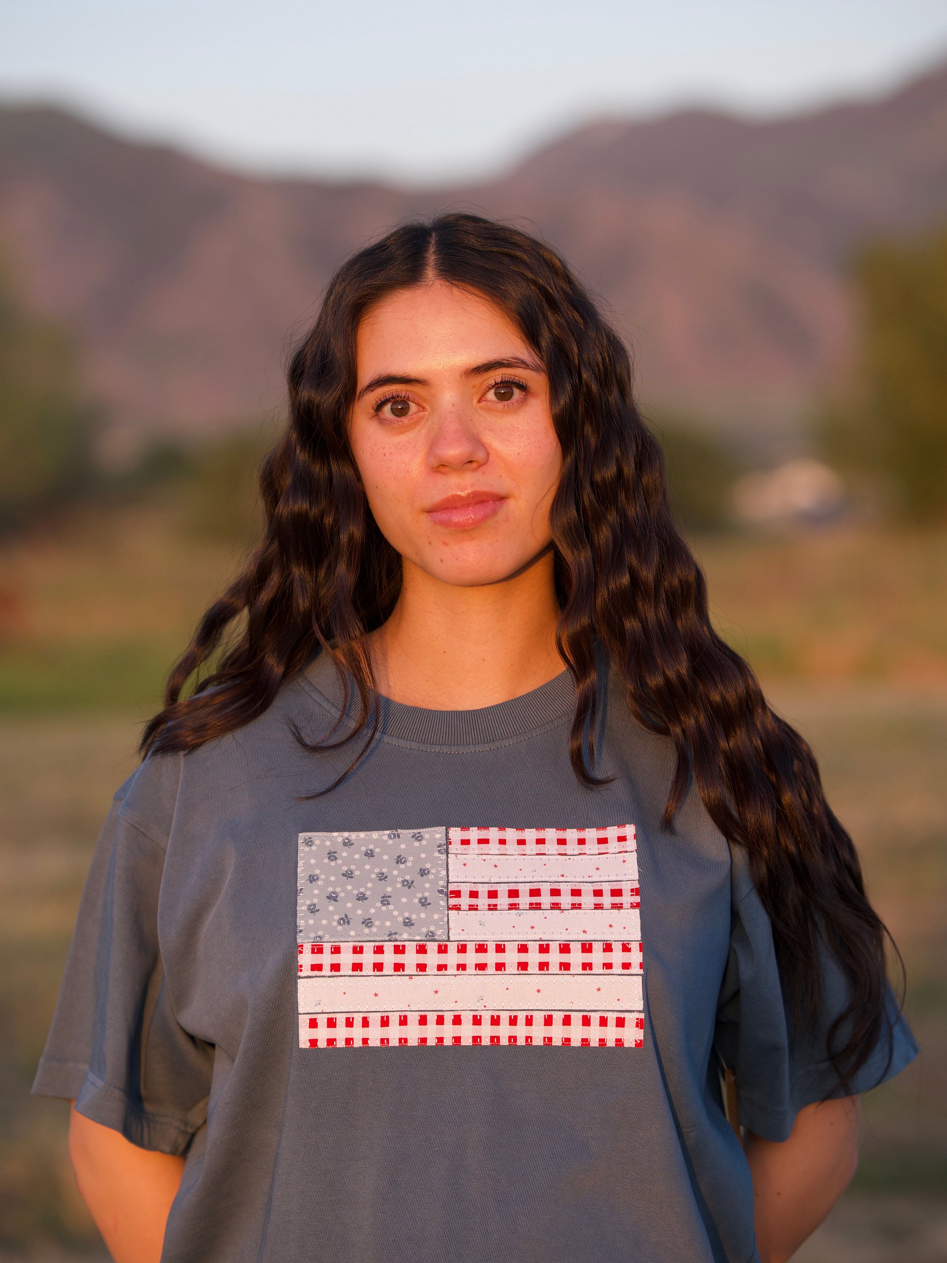 American Flag Fabric Applique Tee product image (2)