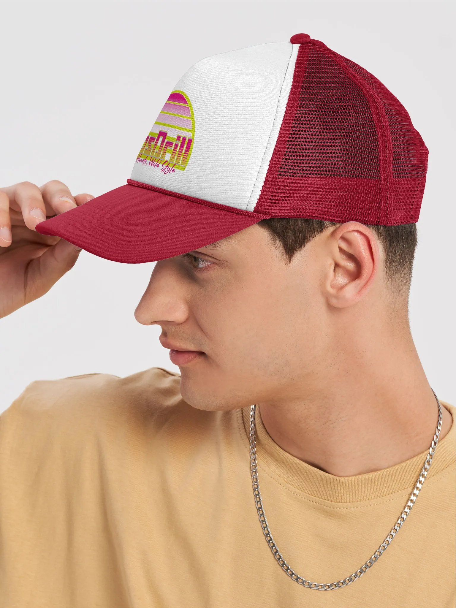 Lips Drill Logo Valucap Foam Trucker Hat product image (7)