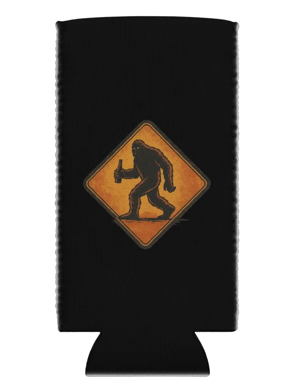 Bigfoot with Beer Crossing – Retro Sasquatch Drinking Coozie product image (6)