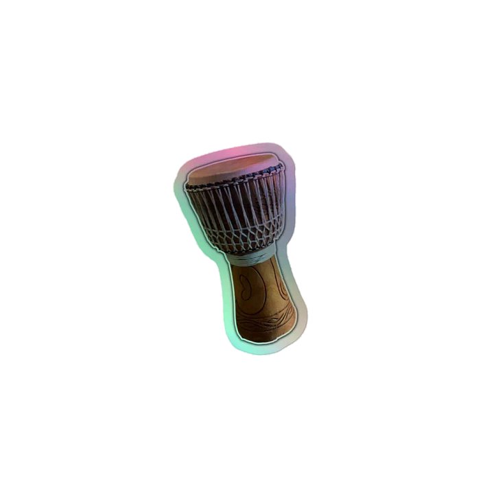 Glowing Rhythms: Illuminated Djembe Drum Sticker product image (1)