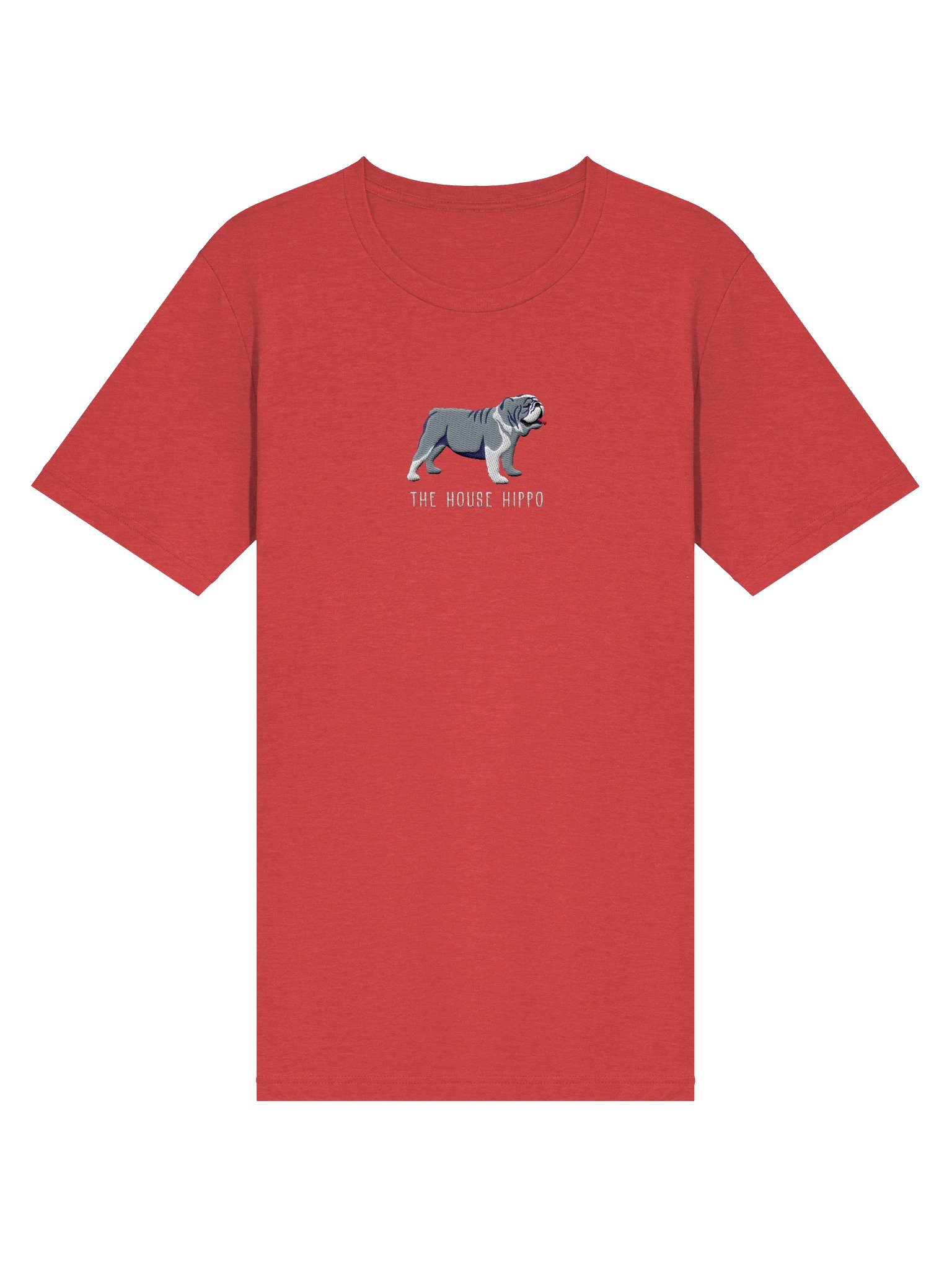 The House Hippo T-Shirt(Embroidered) of an English Bulldog(Blue & White) product image (51)
