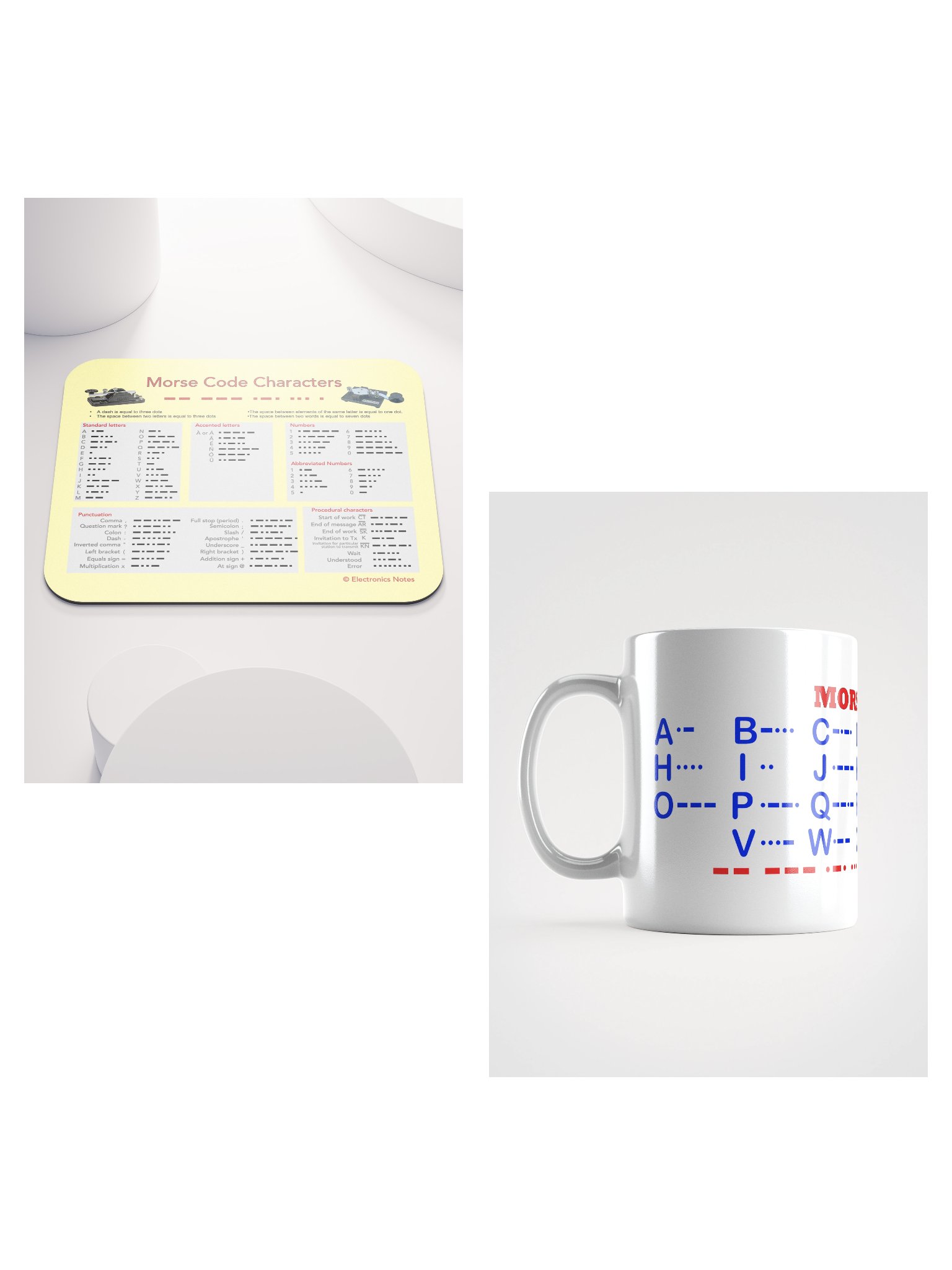 Morse Code Mouse Mat & Coffee Mug product image (1)