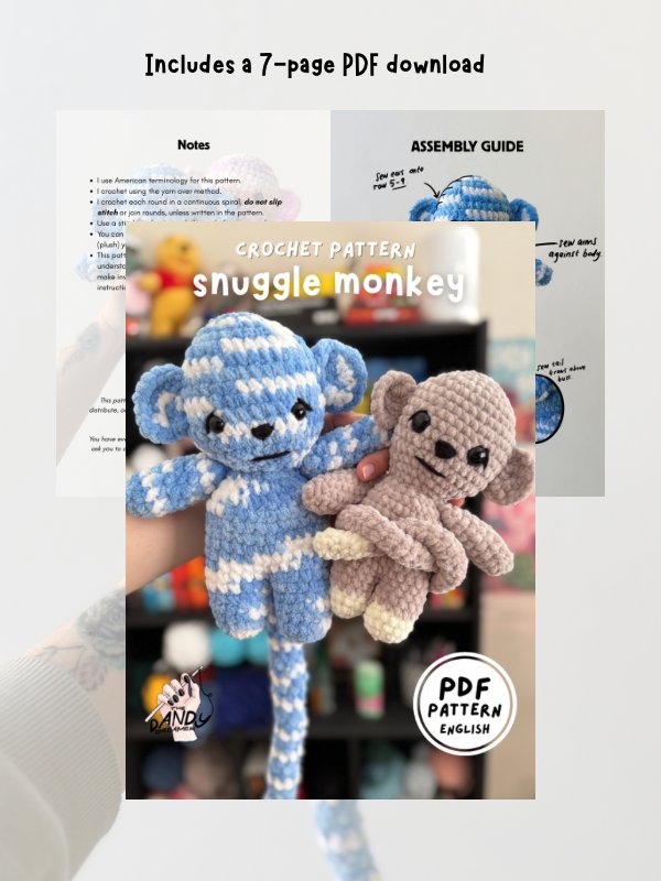 Snuggle Monkey Crochet Pattern | Digital PDF File product image (2)