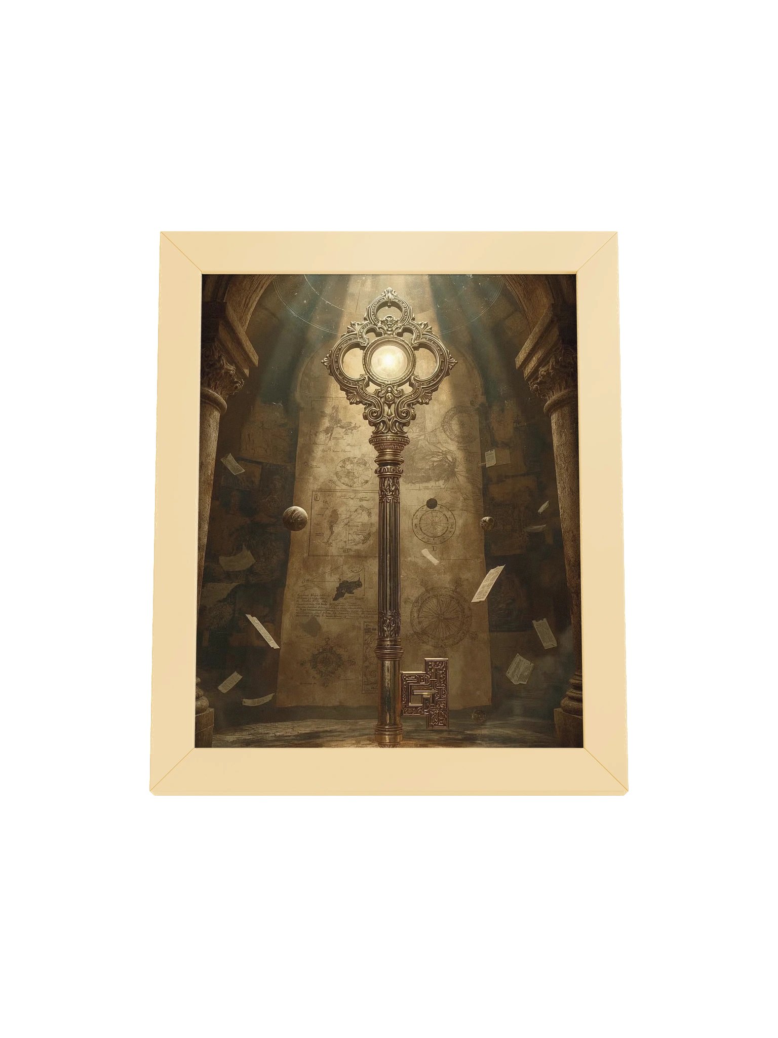 The Gatekeeper’s Key – Eternal Archive | Framed Vertical Poster (Gold Frame) product image (2)