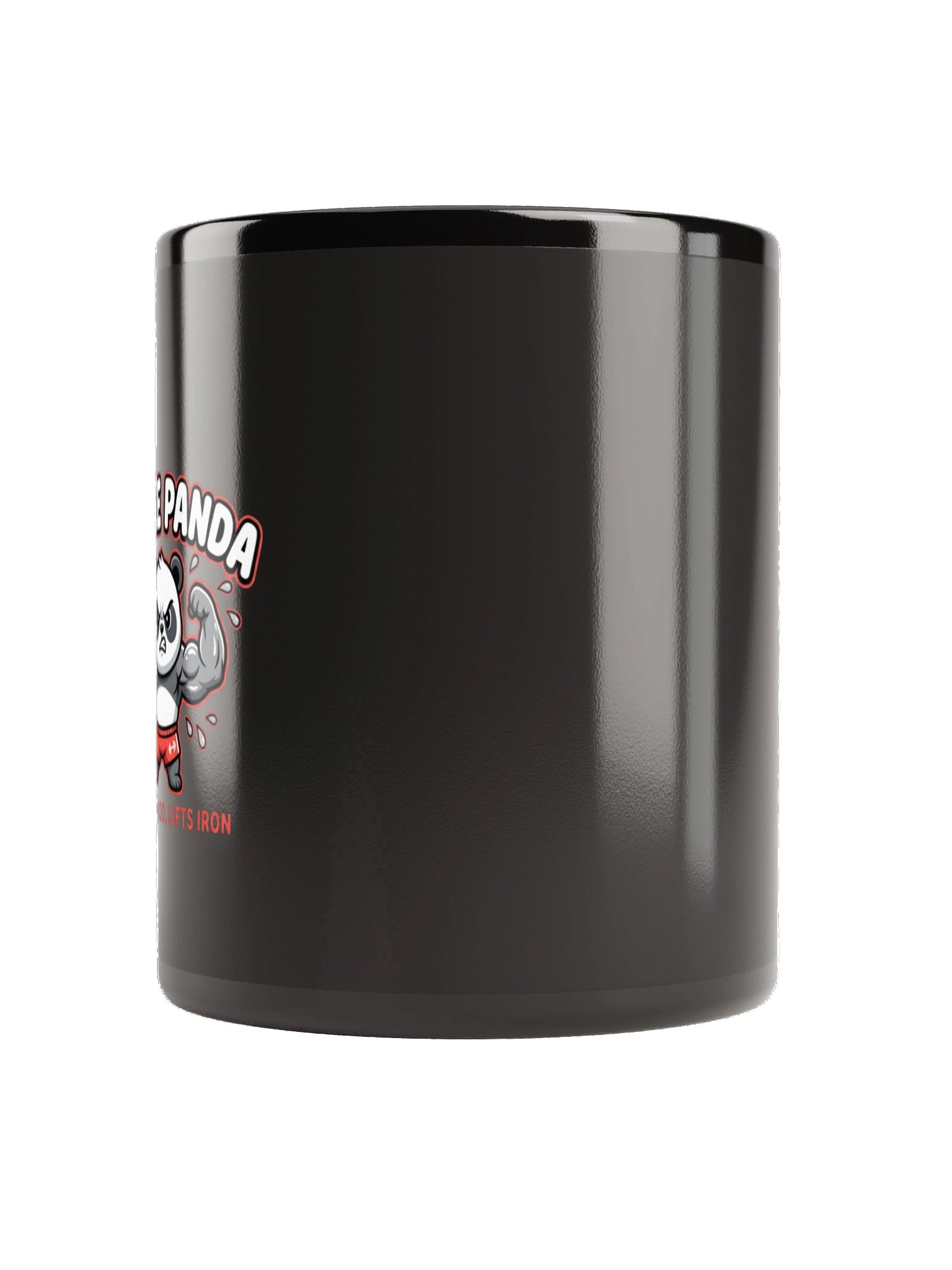 Swole Panda Coffee Mug – Funny Gym Gift | Black Glossy 11oz Ceramic Mug product image (2)