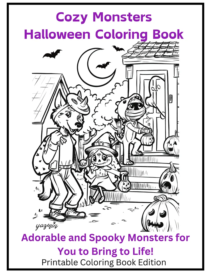 *Cozy Monsters Halloween Printable Coloring Book – Perfect for Spooky Fun! product image (1)