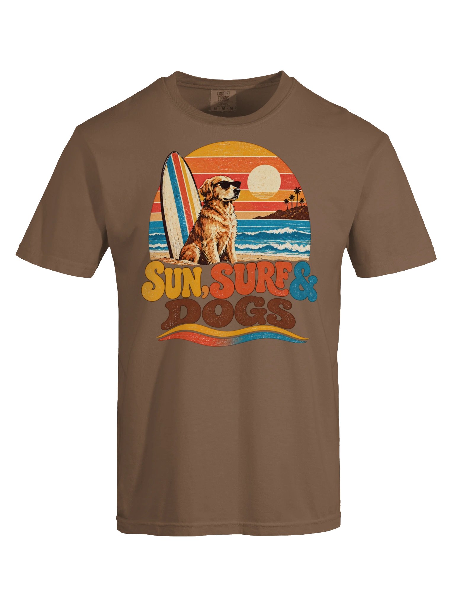 Beach Dog T-Shirt | Retro Surf Dog Graphic Tee | Dog Lover Shirt | Vintage 70s Dog Tee product image (4)