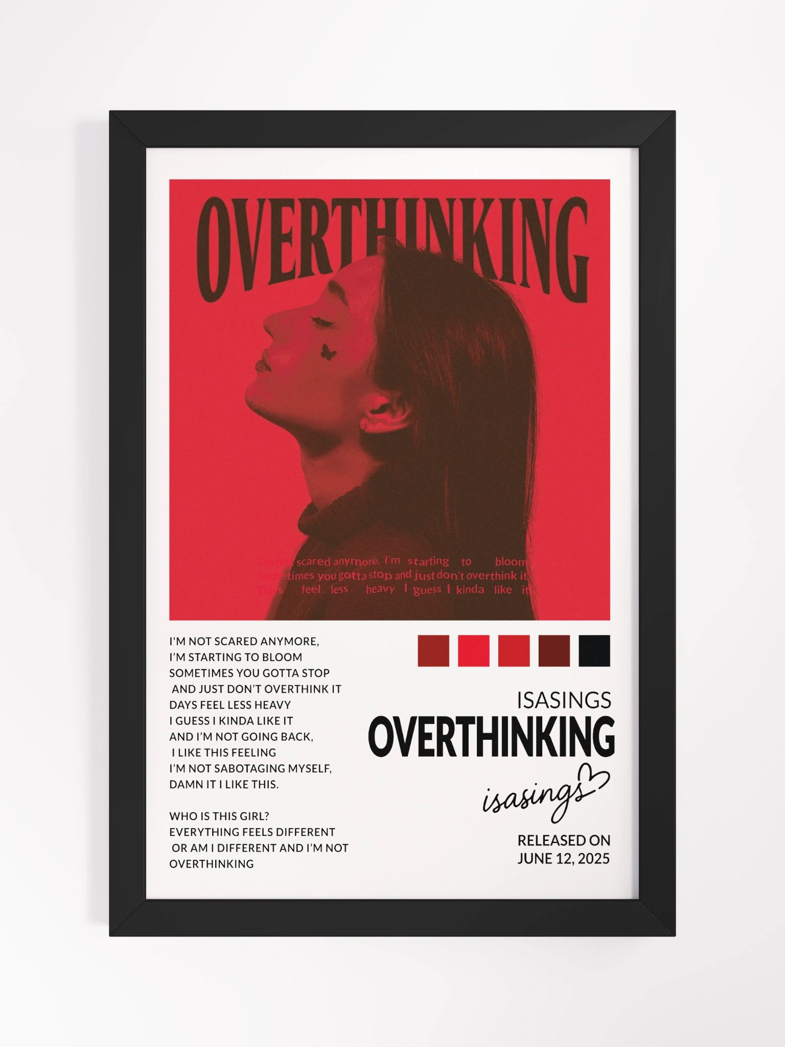 Overthinking framed matte poster product image (1)
