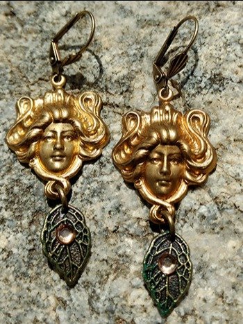 Art Nouveau Victorian Woman Earrings product image (2)
