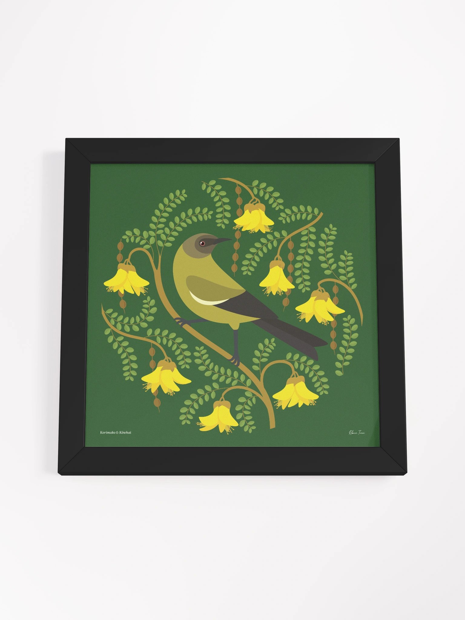 Korimako in Kōwhai Framed Wall Art product image (4)