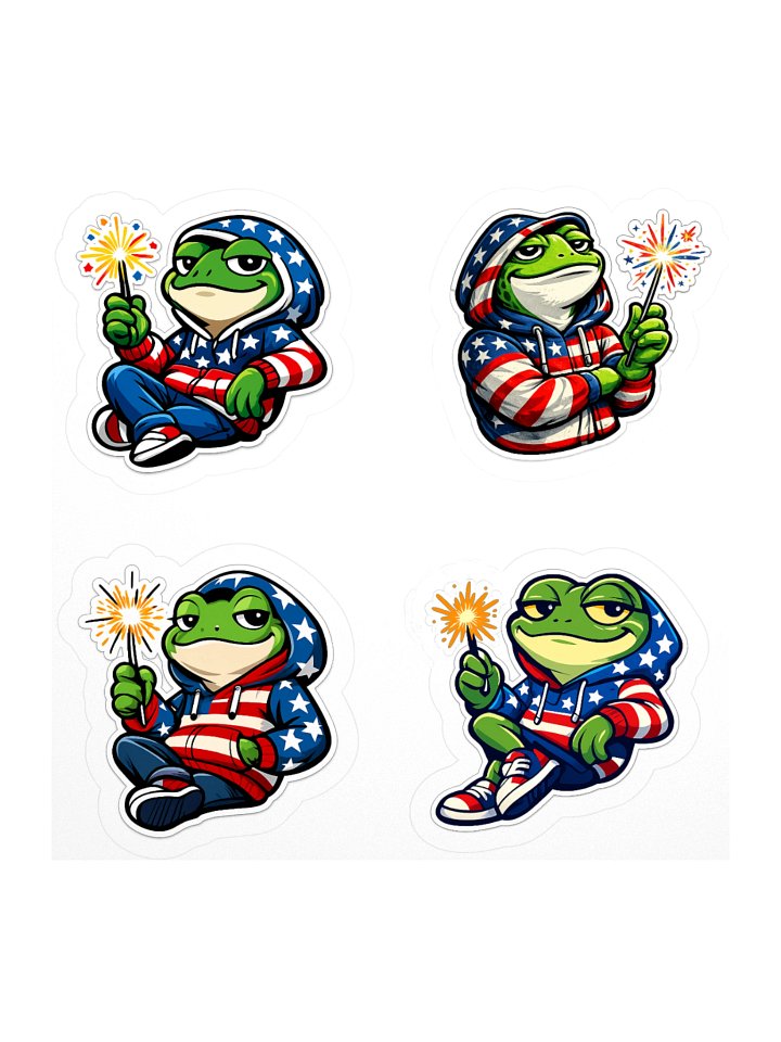 Patriotic Frog 4-Pack - GFL Stickers product image (2)