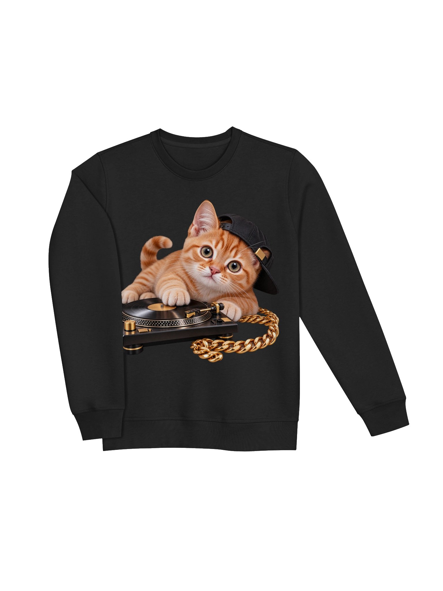 Hip Hop Orange Tabby Kitten – Organic Unisex Sweatshirt product image (13)