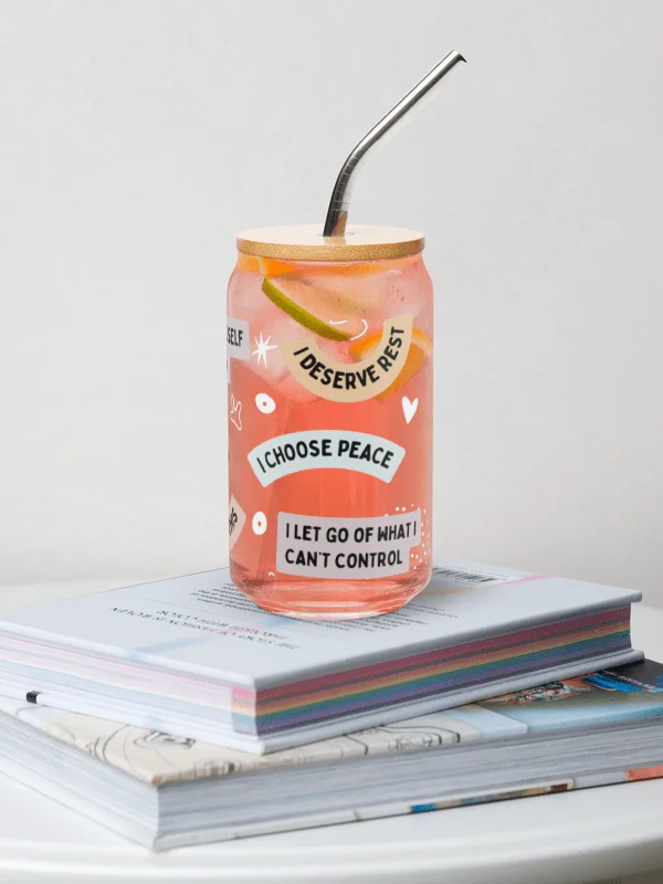 Mindful Affirmations Can-Shaped Glass – 16oz product image (6)