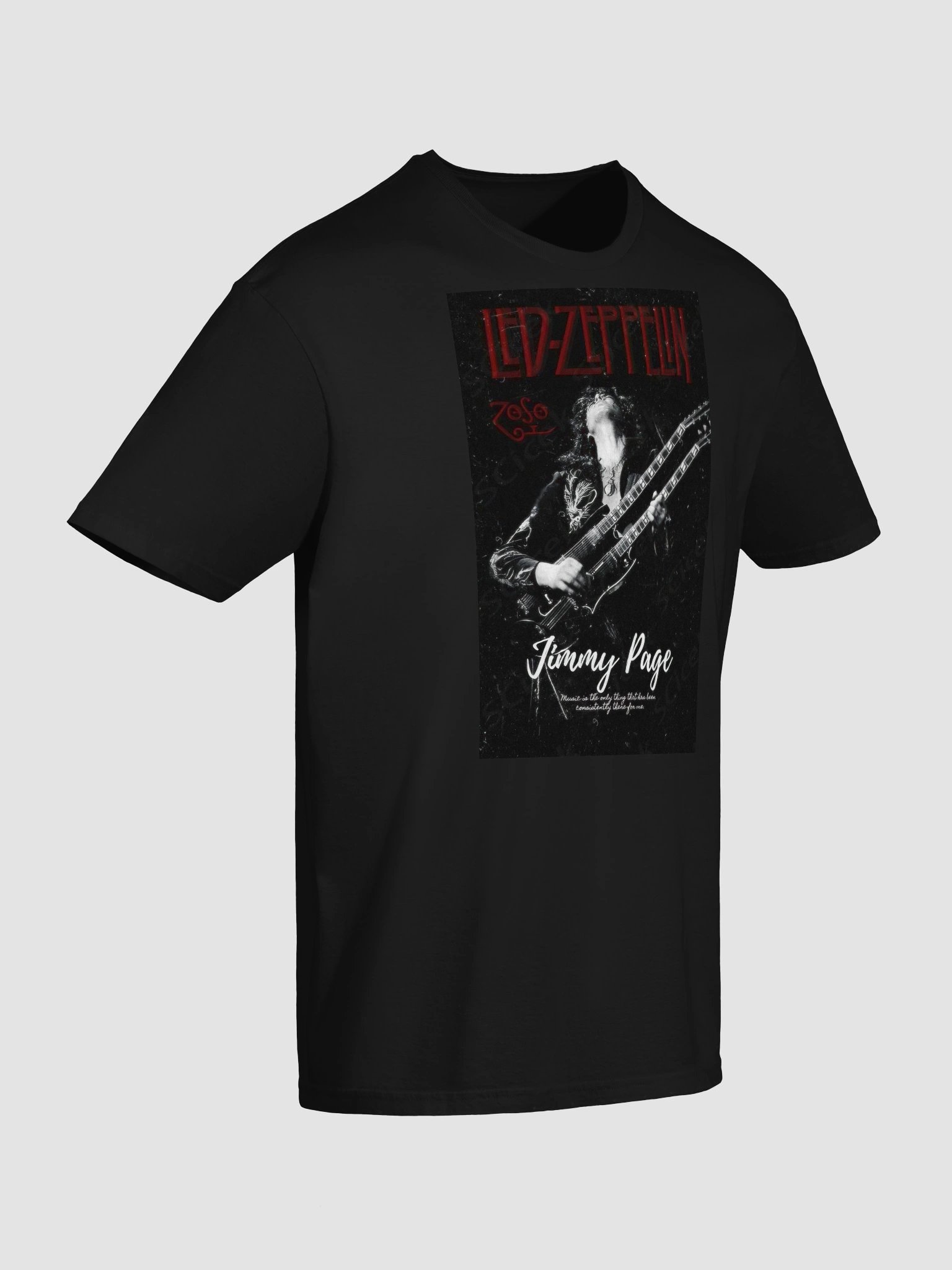 Jimmy Page Guitar T-Shirt | Led Zeppelin Rock Legend Tee | Classic Rock Graphic Shirt product image (7)