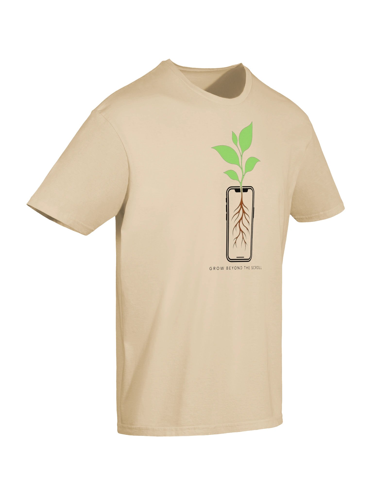 Grow Beyond the Scroll Minimalist Plant Phone T-Shirt product image (3)