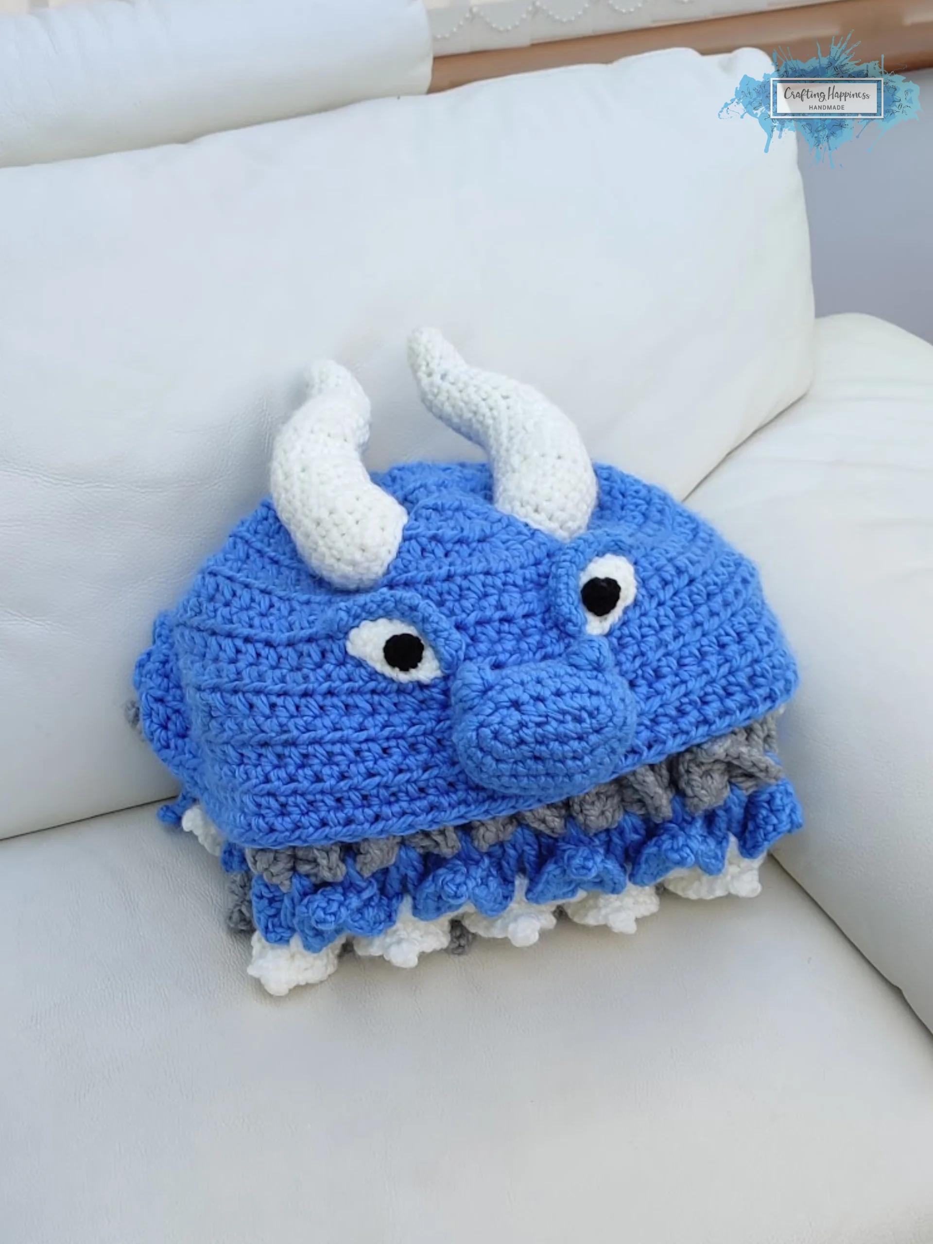 Ice Dragon Hooded Blanket Crochet Pattern | Wearable Dragon Afghan (PDF) product image (2)