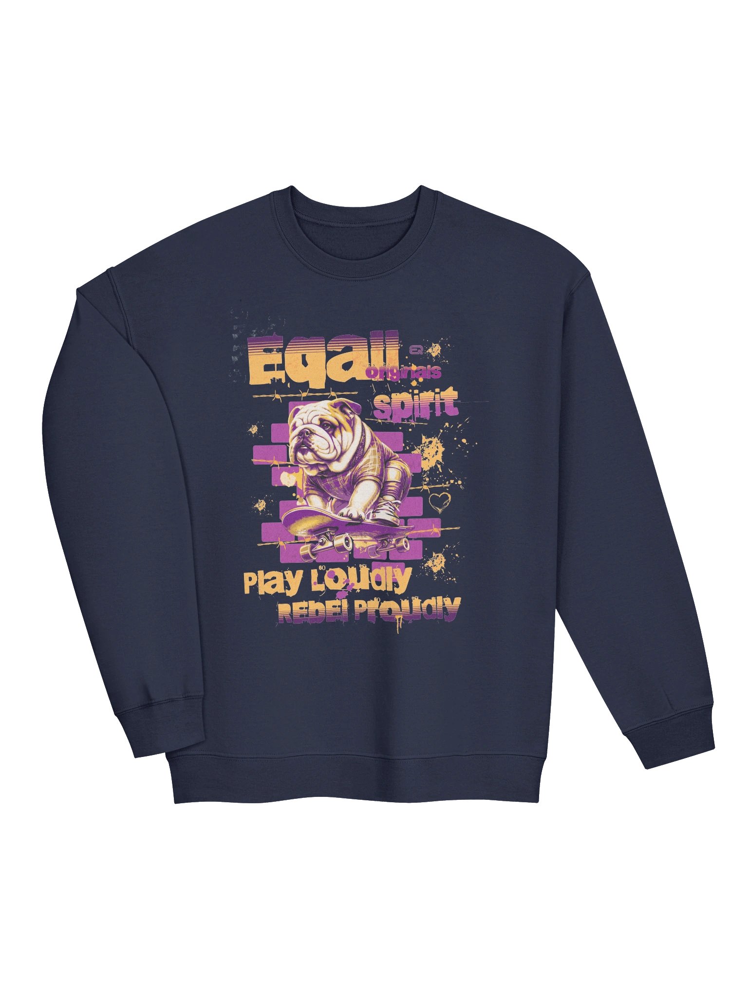 Urban Dog Skater Vibes Midweight PAWSETIQ Crewneck Sweatshirt by EQALL® Originals_Pink_Orange product image (3)