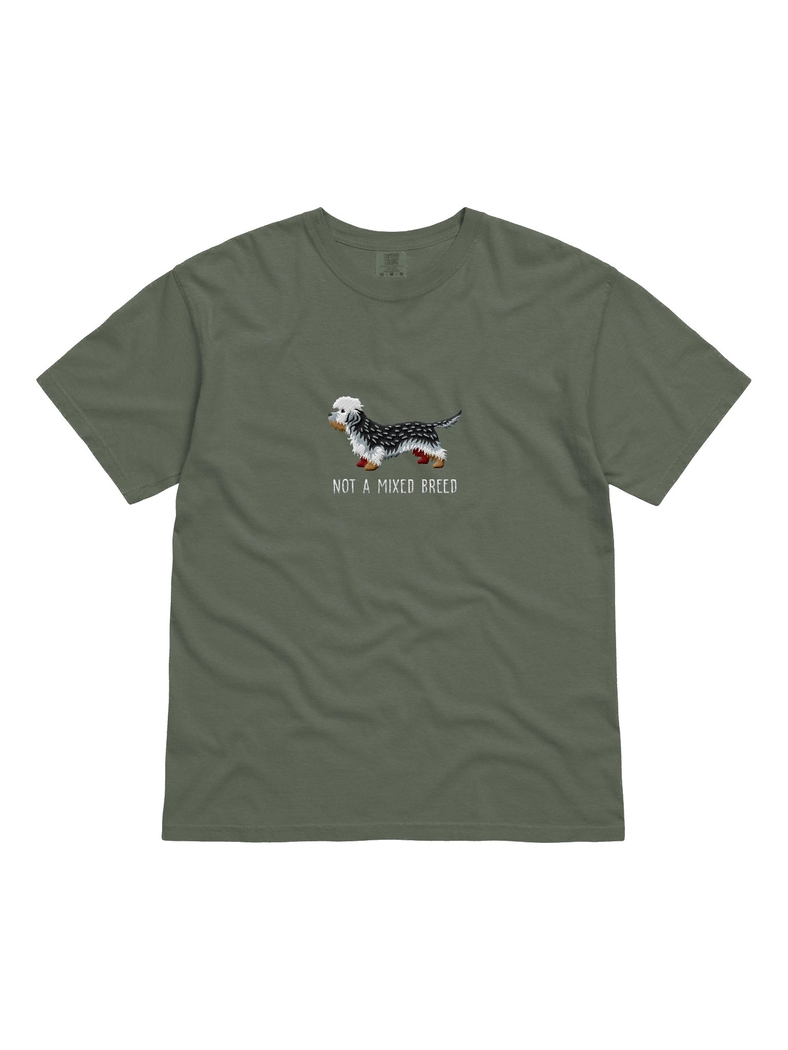Not a Mixed Breed T-Shirt(Embroidered) of a Dandie Dinmont Terrier(Pepper) product image (4)