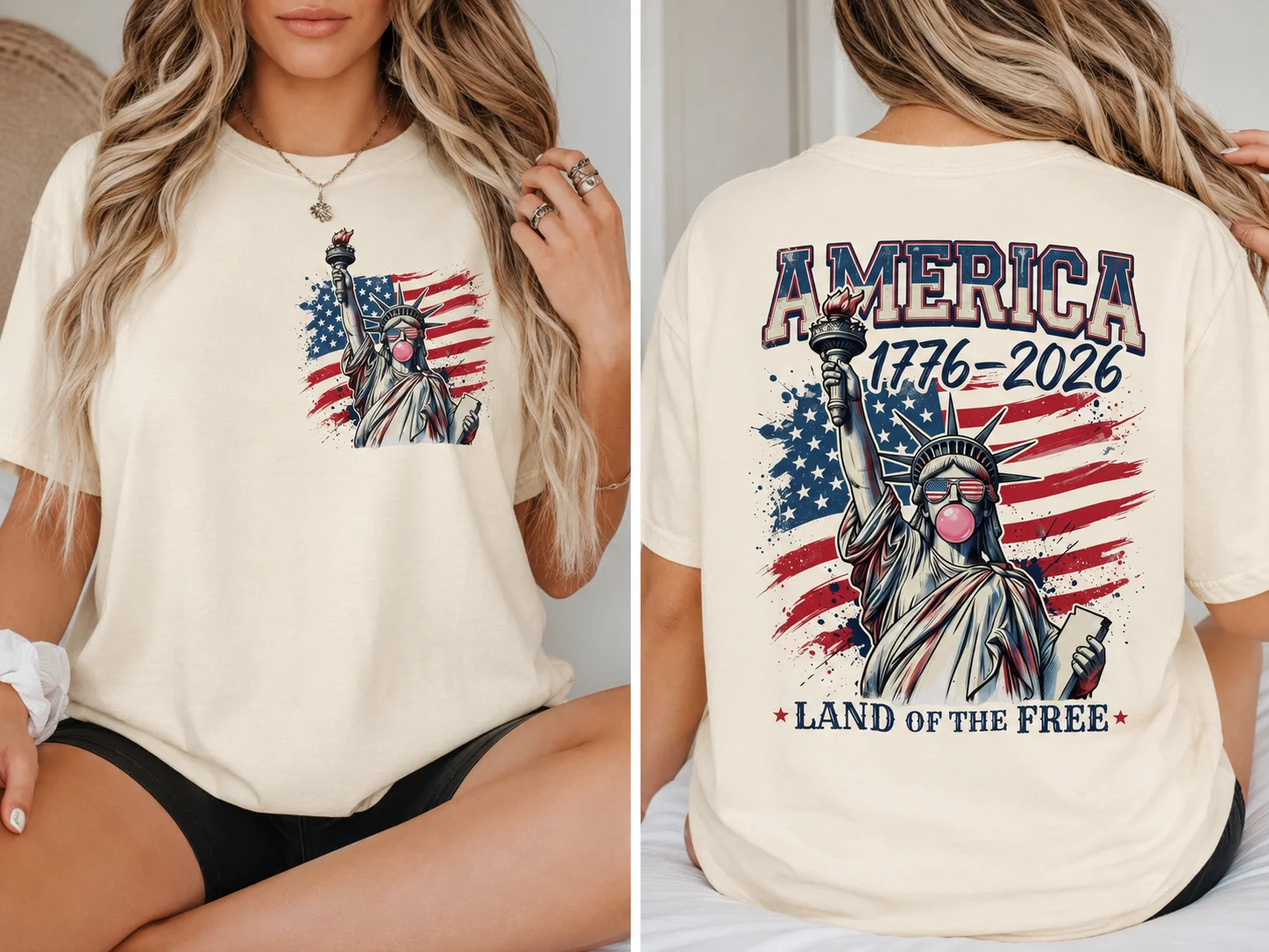 America 1776-2026 Shirt, Statue of Liberty Comfort Colors Tee, Land of the Free Fourth of July Shirt, USA 250th Anniversary product image (25)