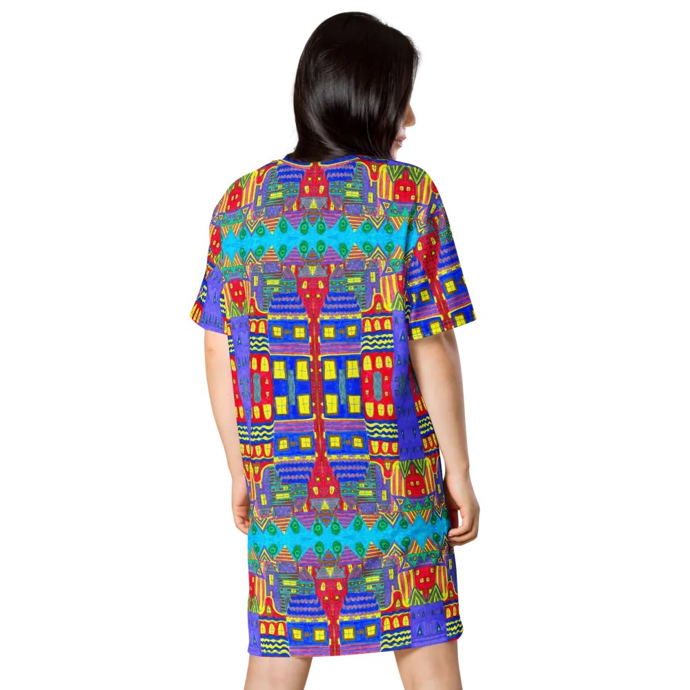 Abstract Playful Houses #2 Ladies T Shirt Dress product image (4)