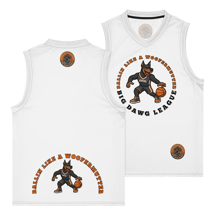 Ballin Like A WooferMutter™ Doberman Premium Basketball Jersey product image (2)