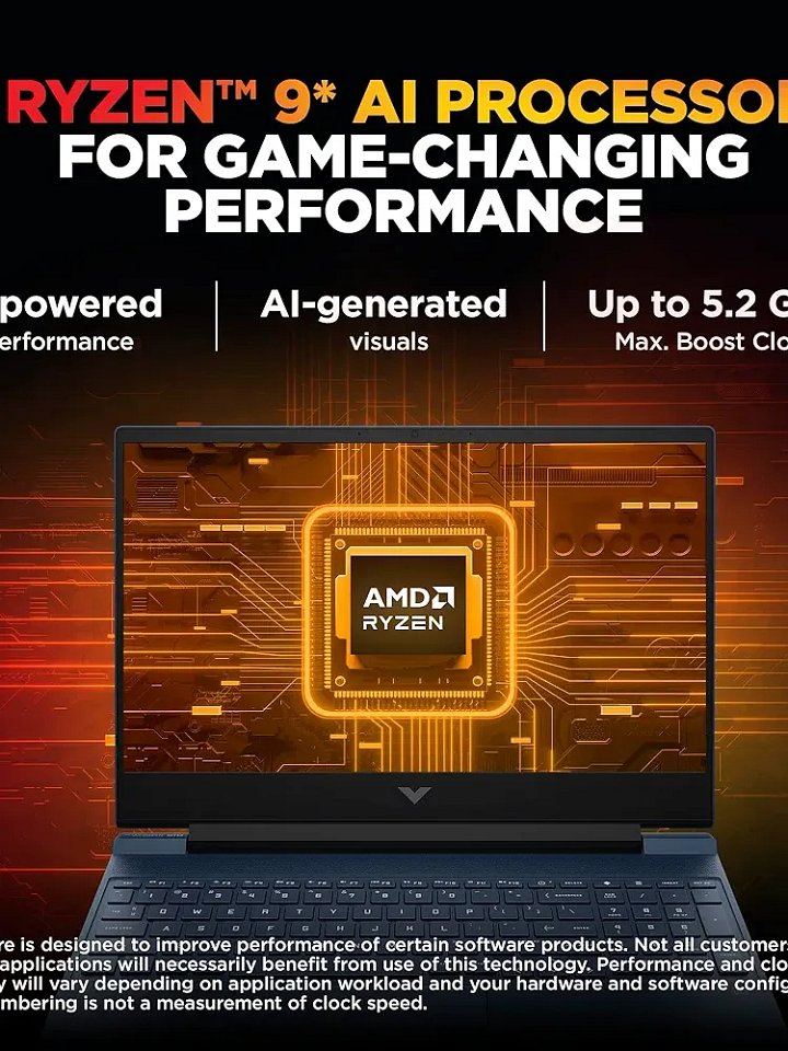 HP Victus, AMD Ryzen 9-8945HS, 8GB RTX 4060, 16GB RAM (Upgradeable) 1TB SSD, 144Hz, 300nits, IPS, FHD, product image (1)