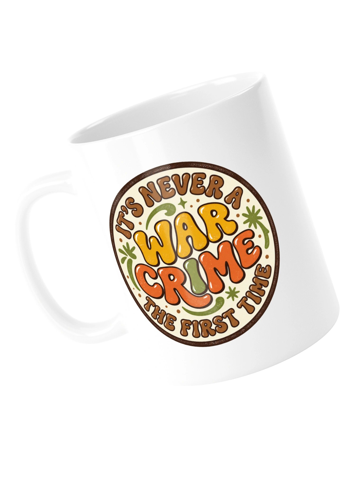 Never a War Crime the First Time - Retro Badge Mug product image (13)